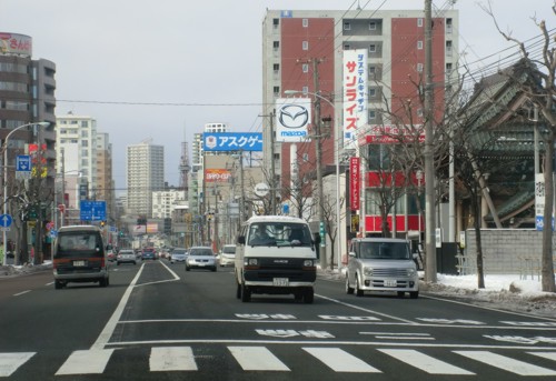 Japan traffic Sapporo Japan