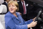Angela Merkel behind the wheel VW