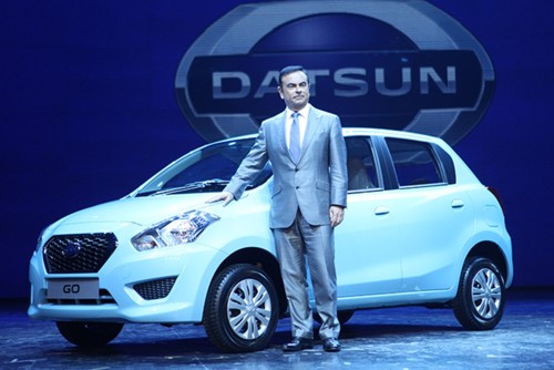 India Datsun Go launch with CEO Carlos Ghosn