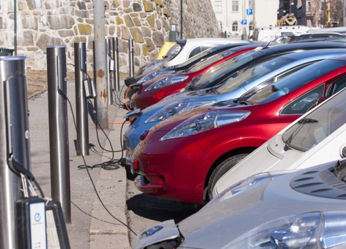 Electric cars on charge Norway 2013
