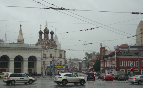 Russia traffic grey scene Moscow 2013