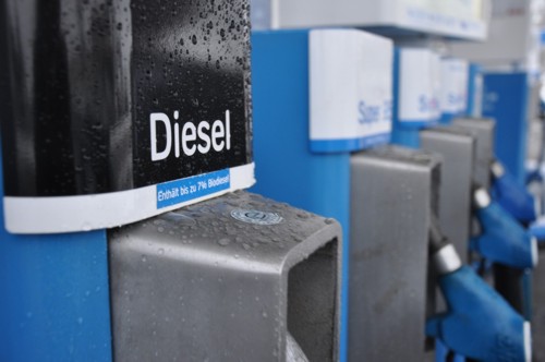 Diesel pump Aral petrol station Germany