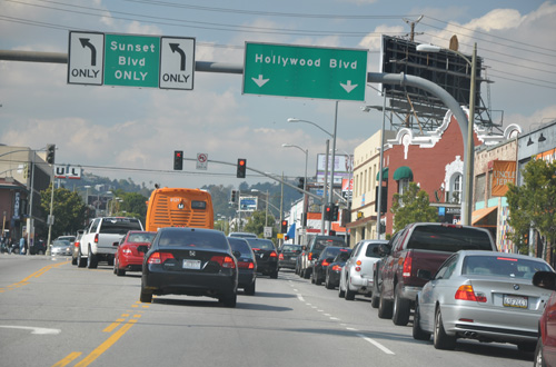 Hollywood traffic LA USA 