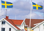 Sweden flag Volvo house