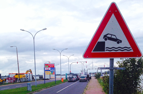 Rueggen Germany boat danger sign