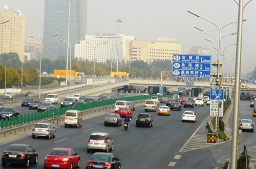 China traffic smog 2014 motorway
