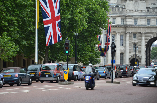 The Mall London Summer 2014 German car and taxis