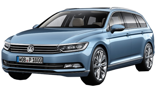2015MY Volkswagen Passat Estate Varriant Blue vehicle test