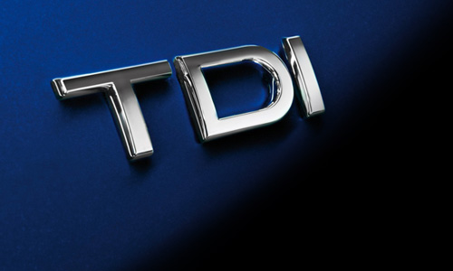 Volkswagen TDI badge blue Silver 