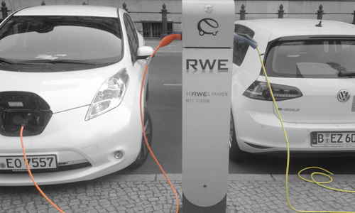 Electric cars on charge in Berlin Germany AID Newsletter